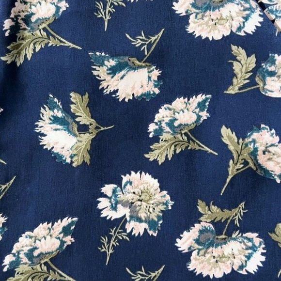 Lucky Brand Blue Floral Midi Kimono Open Robe Women's Size Large Short Sleeves - Picture 5 of 7